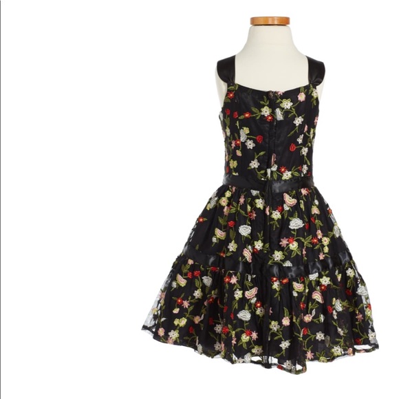 NWT Nanette Lepore Embroidered Mesh Dress Girls 14 - Picture 2 of 12